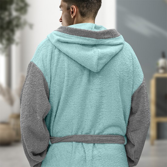 LINO Μπουρνούζι με κουκούλα Small Revel Μέντα