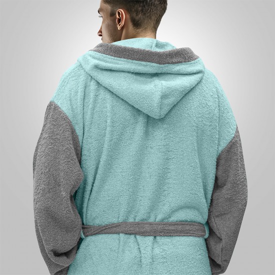 LINO Μπουρνούζι με κουκούλα Small Revel Μέντα