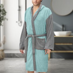 LINO Μπουρνούζι με κουκούλα Medium Revel Μέντα