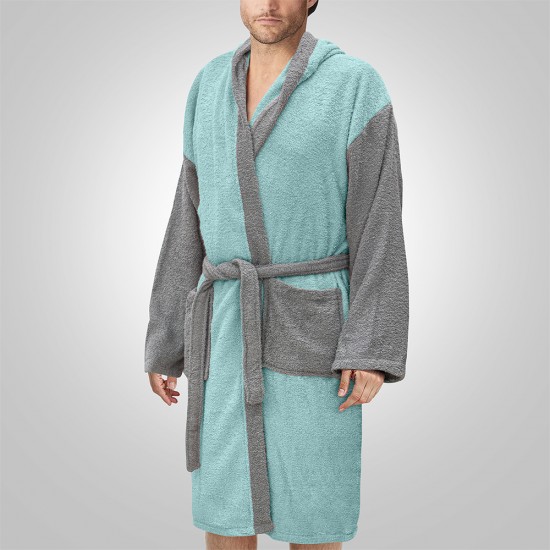 LINO Μπουρνούζι με κουκούλα Large Revel Μέντα