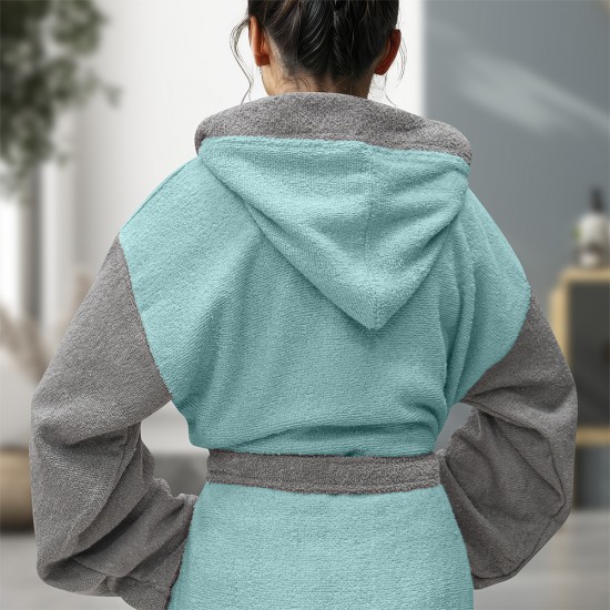 LINO Μπουρνούζι με κουκούλα Large Revel Μέντα