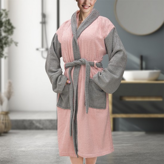 LINO Μπουρνούζι με κουκούλα Small Revel Ροζ