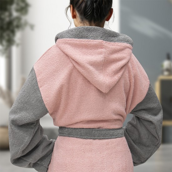 LINO Μπουρνούζι με κουκούλα Small Revel Ροζ