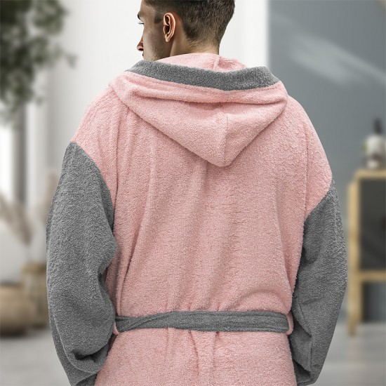 LINO Μπουρνούζι με κουκούλα Medium Revel Ροζ