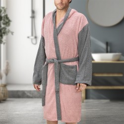 LINO Μπουρνούζι με κουκούλα Large Revel Ροζ