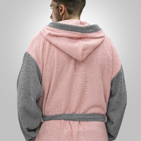 LINO Μπουρνούζι με κουκούλα Large Revel Ροζ