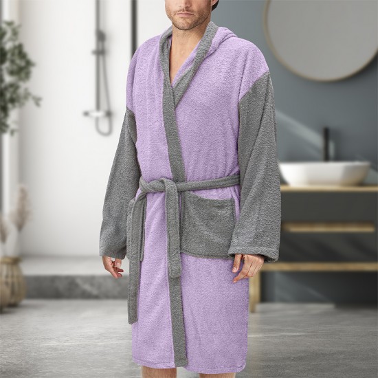 LINO Μπουρνούζι με κουκούλα Small Revel Μωβ