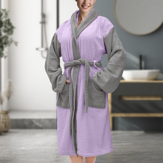 LINO Μπουρνούζι με κουκούλα Small Revel Μωβ