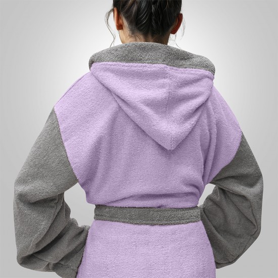 LINO Μπουρνούζι με κουκούλα Medium Revel Μωβ