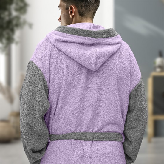 LINO Μπουρνούζι με κουκούλα Large Revel Μωβ