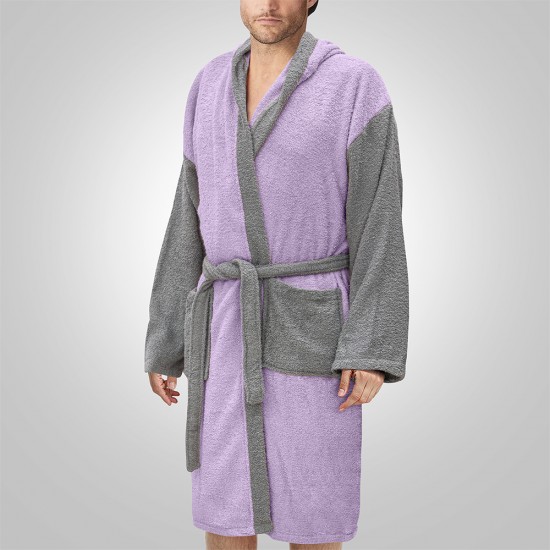 LINO Μπουρνούζι με κουκούλα Large Revel Μωβ