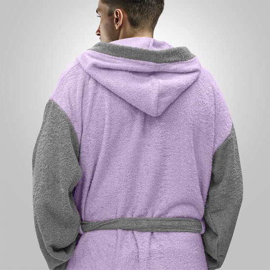 LINO Μπουρνούζι με κουκούλα Large Revel Μωβ