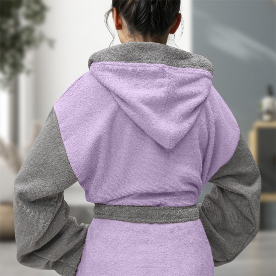 LINO Μπουρνούζι με κουκούλα Large Revel Μωβ