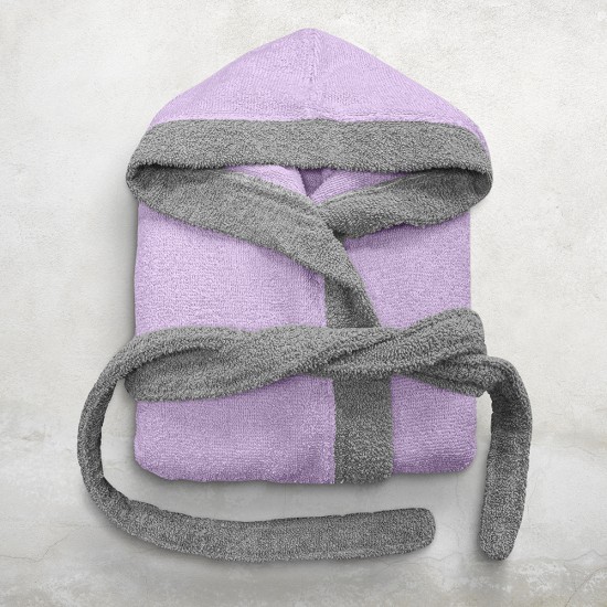 LINO Μπουρνούζι με κουκούλα Large Revel Μωβ