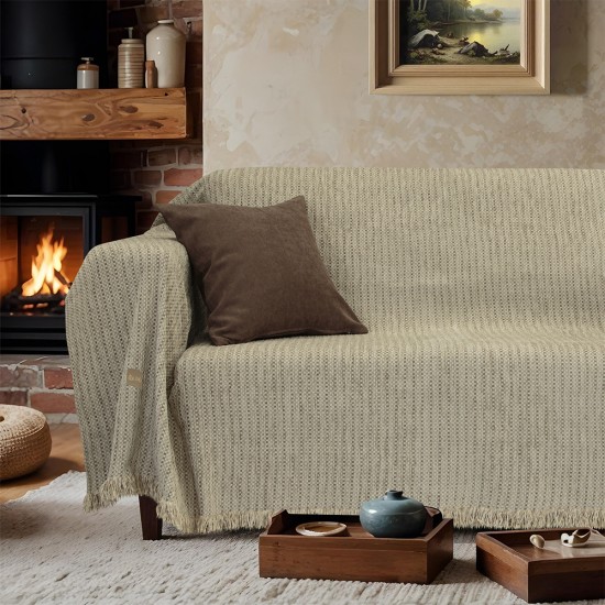 LINO Ριχτάρι Καναπέ Διθέσιο (180x250) Velora Εκρού