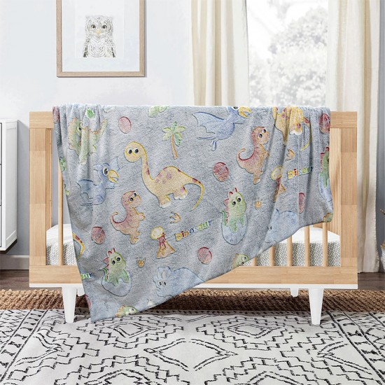 LINO ΚΟΥΒΕΡΤΑ FLEECE ΦΩΣΦΟΡΙΖΕ VOLCANO GREY-CIEL 110X150