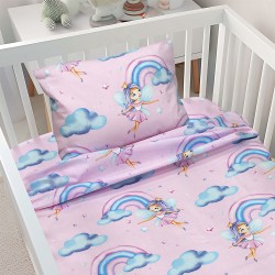 LINO BEBE ΣΕΤ ΣΕΝΤΟΝΙΑ ENHANCED RAINBOW PINK 120X180