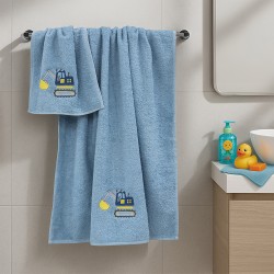 LINO Σετ Πετσέτες Παιδικές 2 τμχ (50x90,70x140) Trattore Μπλε