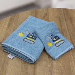 LINO Σετ Πετσέτες Παιδικές 2 τμχ (50x90,70x140) Trattore Μπλε