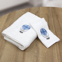 LINO Σετ Πετσέτες Παιδικές 2τμχ (50x90,70x140) Paloncino Λευκό/Μπλε