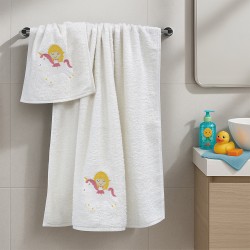 LINO Σετ Πετσέτες Παιδικές 2 τμχ (50x90,70x140) Corno Λευκό