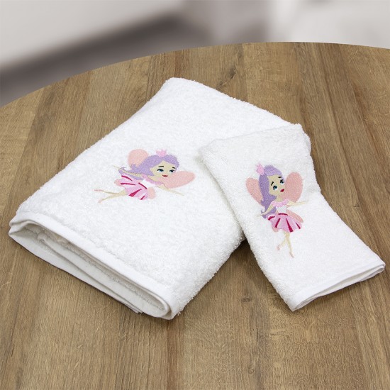 LINO Σετ Πετσέτες Παιδικές 2 τμχ (50x90,70x140) Hada Λευκό