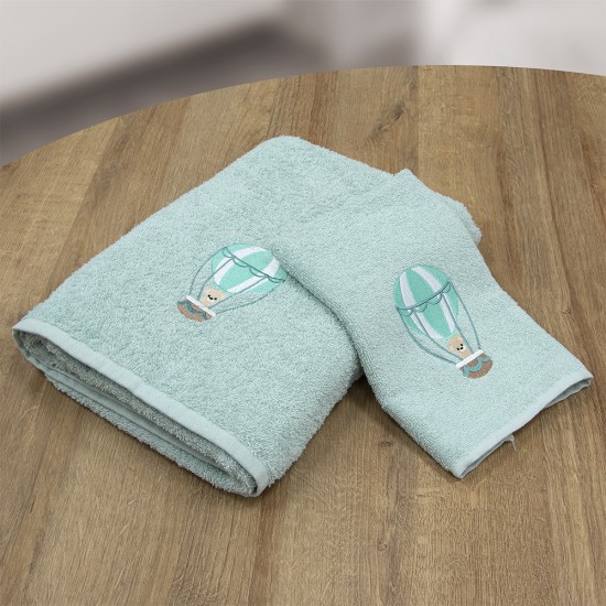 LINO Σετ Πετσέτες Παιδικές 2 τμχ (50x90,70x140) Paloncino Μέντα