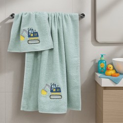 LINO Σετ Πετσέτες Παιδικές 2 τμχ (50x90,70x140) Trattore Μέντα