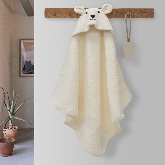 LINO ΚΑΠΑ LOVEBEAR ECRU 75X75 LINO ΚΑΠΑ LOVEBEAR ECRU 75X75