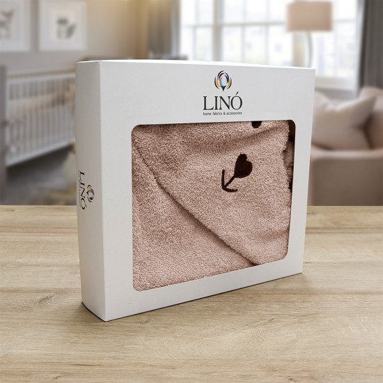 LINO ΚΑΠΑ LOVEBEAR PINK 75X75 LINO ΚΑΠΑ LOVEBEAR PINK 75X75
