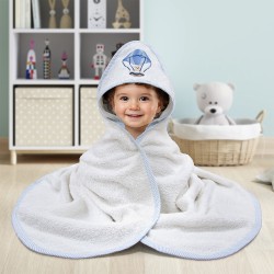 LINO Κάπα Βρεφική (75x75) Paloncino Λευκό/Μπλε