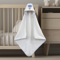 LINO Κάπα Βρεφική (75x75) Paloncino Λευκό/Μπλε