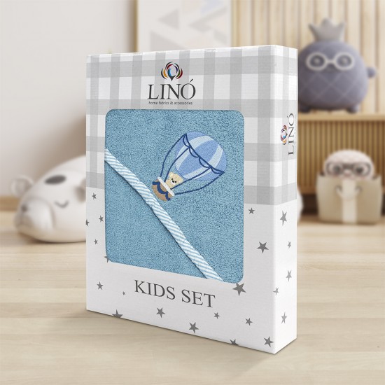 LINO Κάπα Βρεφική (75x75) Paloncino Μπλε