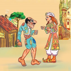 Παιδική Κουρτίνα με Τρούκς (140X280) Mcdecor Καραγκιόζης Βεζυροπούλα - MCDECOR