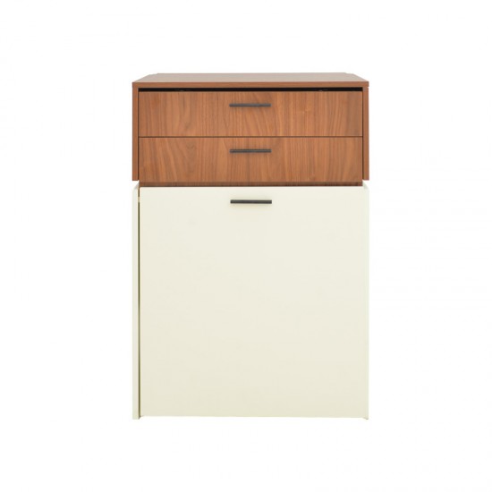 Τουαλέτα κρεβατοκάμαρας Sonlen pakoworld σε καρυδί-κρεμ απόχρωση 60x45x130εκ