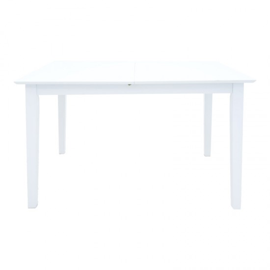 Tραπέζι επεκτεινόμενο Mabor pakoworld ξύλο σε λευκή απόχρωση 120-150x80x73,8εκ