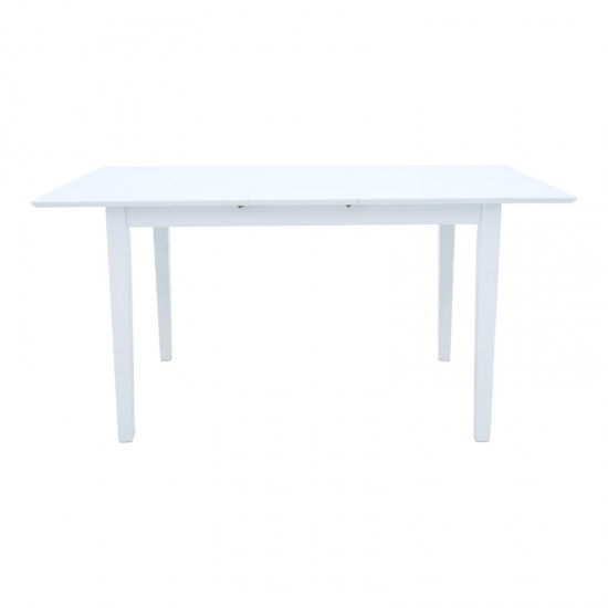 Tραπέζι επεκτεινόμενο Mabor pakoworld ξύλο σε λευκή απόχρωση 120-150x80x73,8εκ