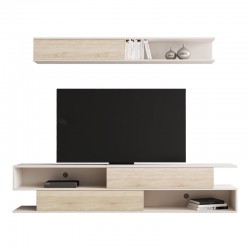 Σύνθετο σαλονιού Brick pakoworld σε oak-κρεμ απόχρωση 240x40x50.4εκ