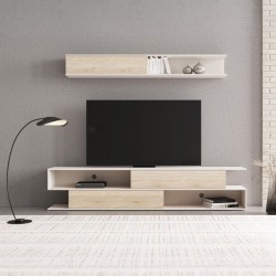 Σύνθετο σαλονιού Brick pakoworld σε oak-κρεμ απόχρωση 240x40x50.4εκ