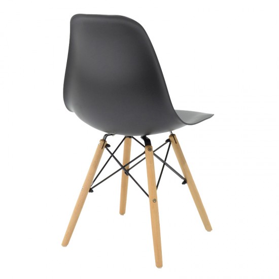 Τραπεζαρία Quana-Julita pakoworld σετ 5τεμ γυάλινο 8χιλ διάφανο - μαύρο πόδι 120x70x75εκ