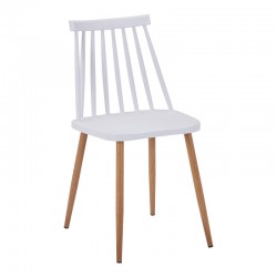 Τραπεζαρία Quana-Aurora I pakoworld σετ 5τεμ σε διάφανο-λευκή απόχρωση 120x70x75εκ