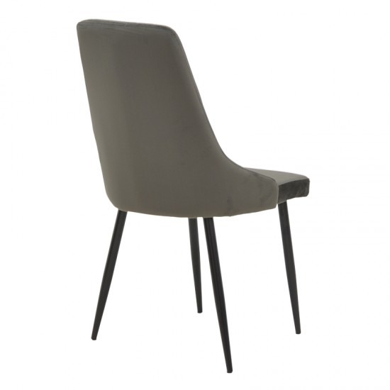 Τραπεζαρία Azori-Gustas pakoworld σετ 5τεμ sintered stone-μαύρο-ανθρακί 120x60x75εκ