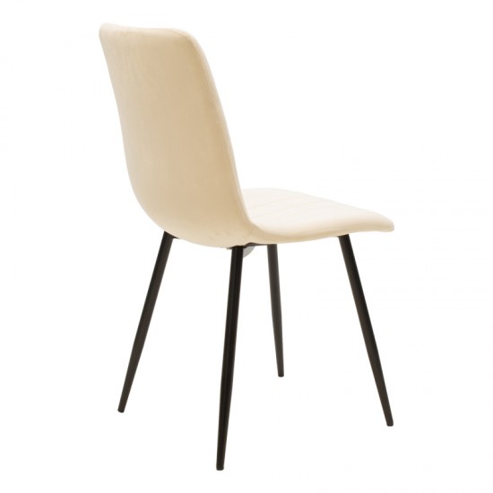 Τραπεζαρία Natali-Noor pakoworld σετ 5τεμ  MDF λευκό-μπεζ-πόδια φυσικό 120x80x76εκ