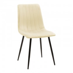 Τραπεζαρία Natali-Noor pakoworld σετ 5τεμ  MDF λευκό-μπεζ ύφασμα 120x80x76εκ