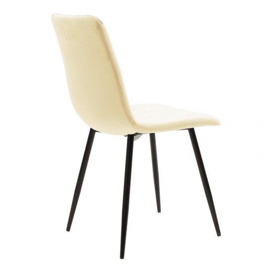 Τραπεζαρία Natali-Noor pakoworld σετ 5τεμ  MDF λευκό-μπεζ ύφασμα 120x80x76εκ