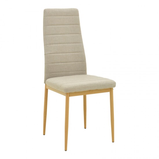 Τραπεζαρία Balou-Parker pakoworld σετ 5τεμ λευκό-μπεζ Φ120x73εκ