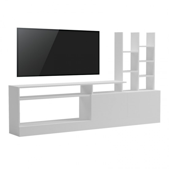 Σύνθετο σαλονιού Seruno pakoworld σε λευκή απόχρωση 170x25x100εκ