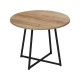 Τραπέζι Sarah Ι pakoworld σε oak απόχρωση με μαύρα μεταλλικά πόδια Φ100x76εκ