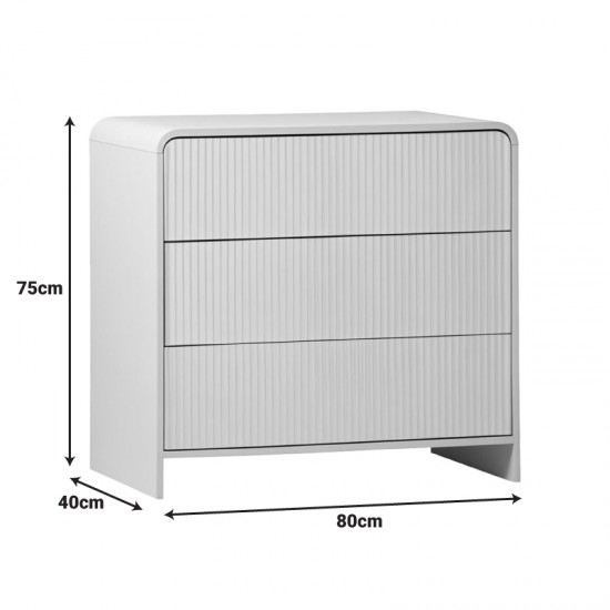 Συρταριέρα Zeplen pakoworld MDF σε λευκή απόχρωση 80x40x75εκ