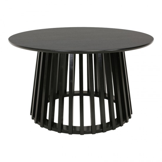 Τραπέζι σαλονιού Domonic pakoworld mdf σε μαύρη απόχρωση Φ80x45εκ